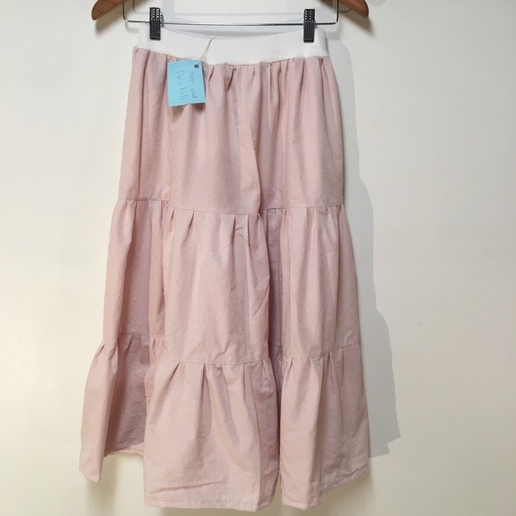 Skirt Girls L 10/12 100% Cotton Pink Ruffle Tier Maxi Boho Mom and Pop's Kids - Picture 1 of 10